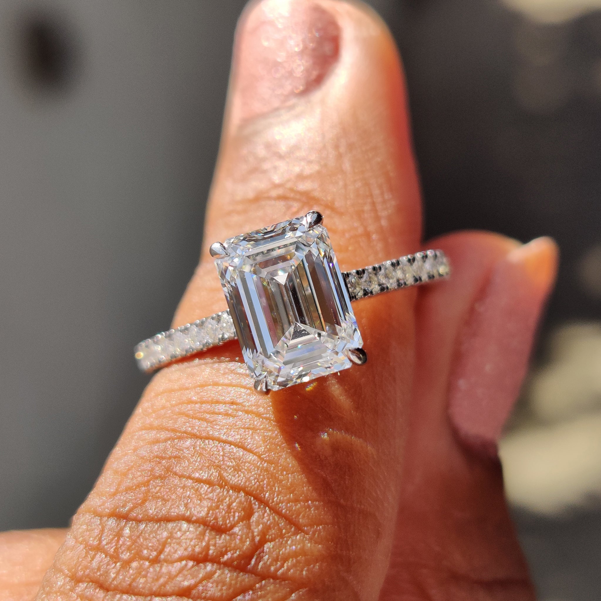 Emerald Cut Engagement Ring with a stunning design.
