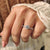 Lab grown round diamond ring with a modern design.
