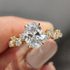 Oval shape engagement ring featuring a stunning lab-grown diamond.
