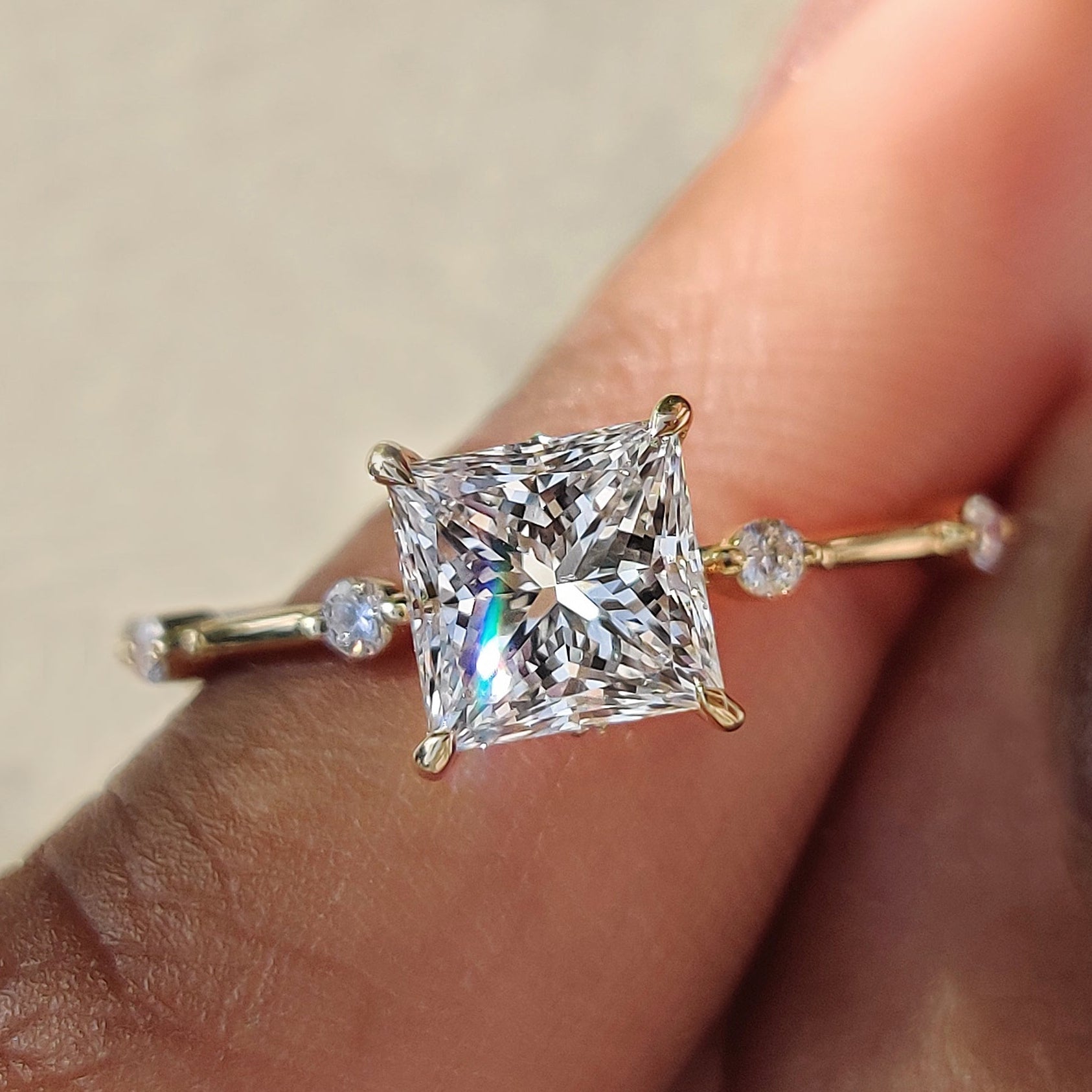 Princess Cut Diamond Ring with a stunning shine and design.
