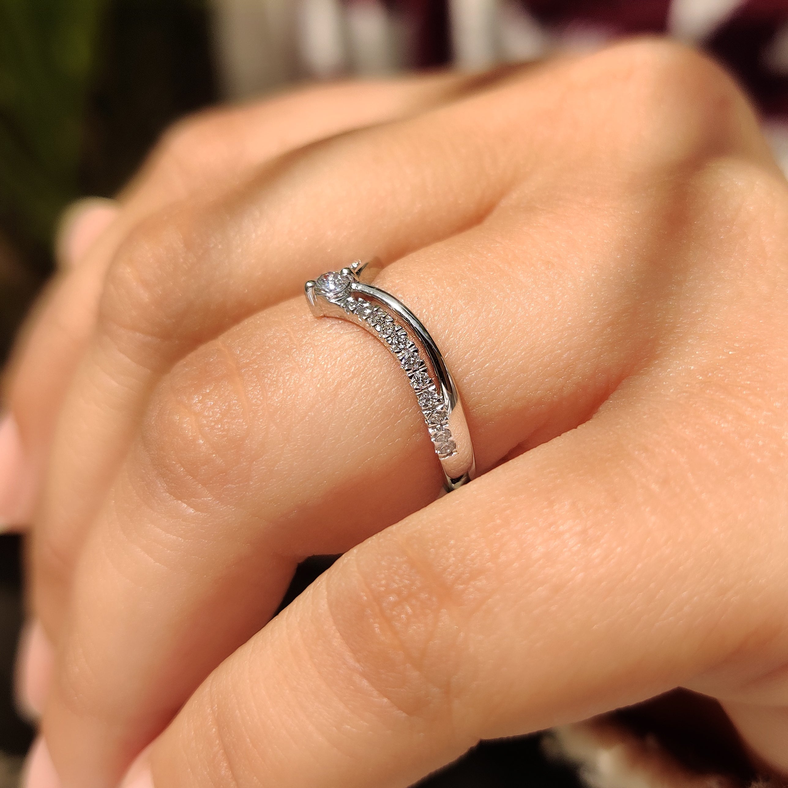 Half eternity diamond band with round lab grown diamonds
