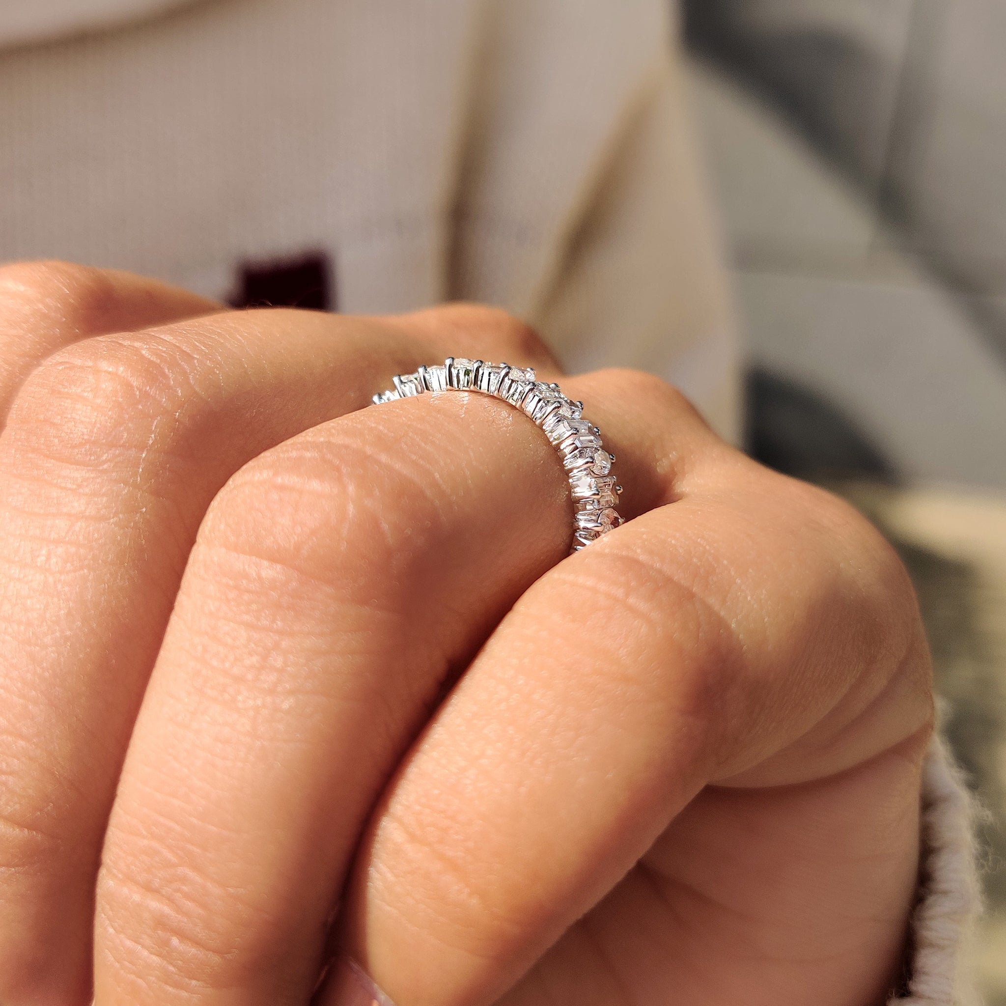 Carat Diamonds half eternity band with lab grown diamonds
