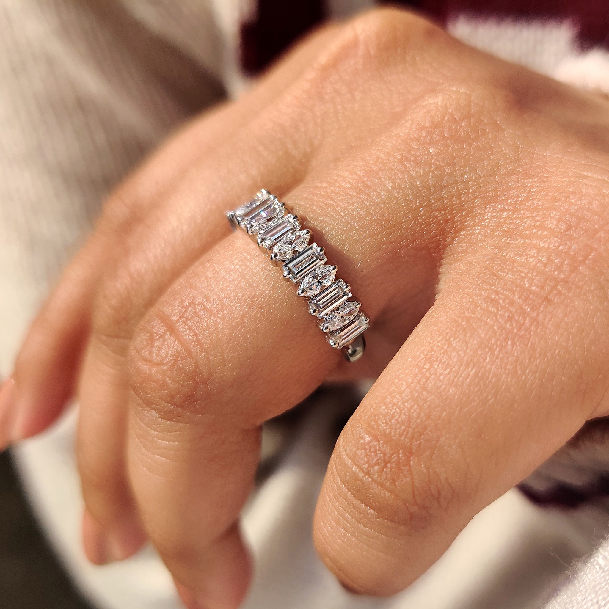 Tapered shank half eternity band by Carat Diamonds
