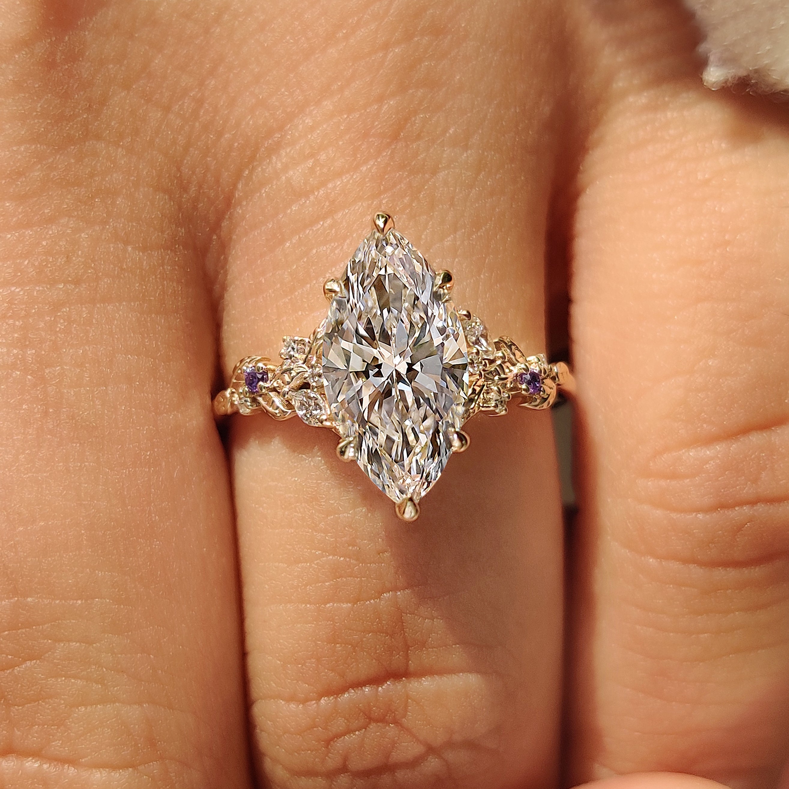 Marquise lab grown diamond ring
