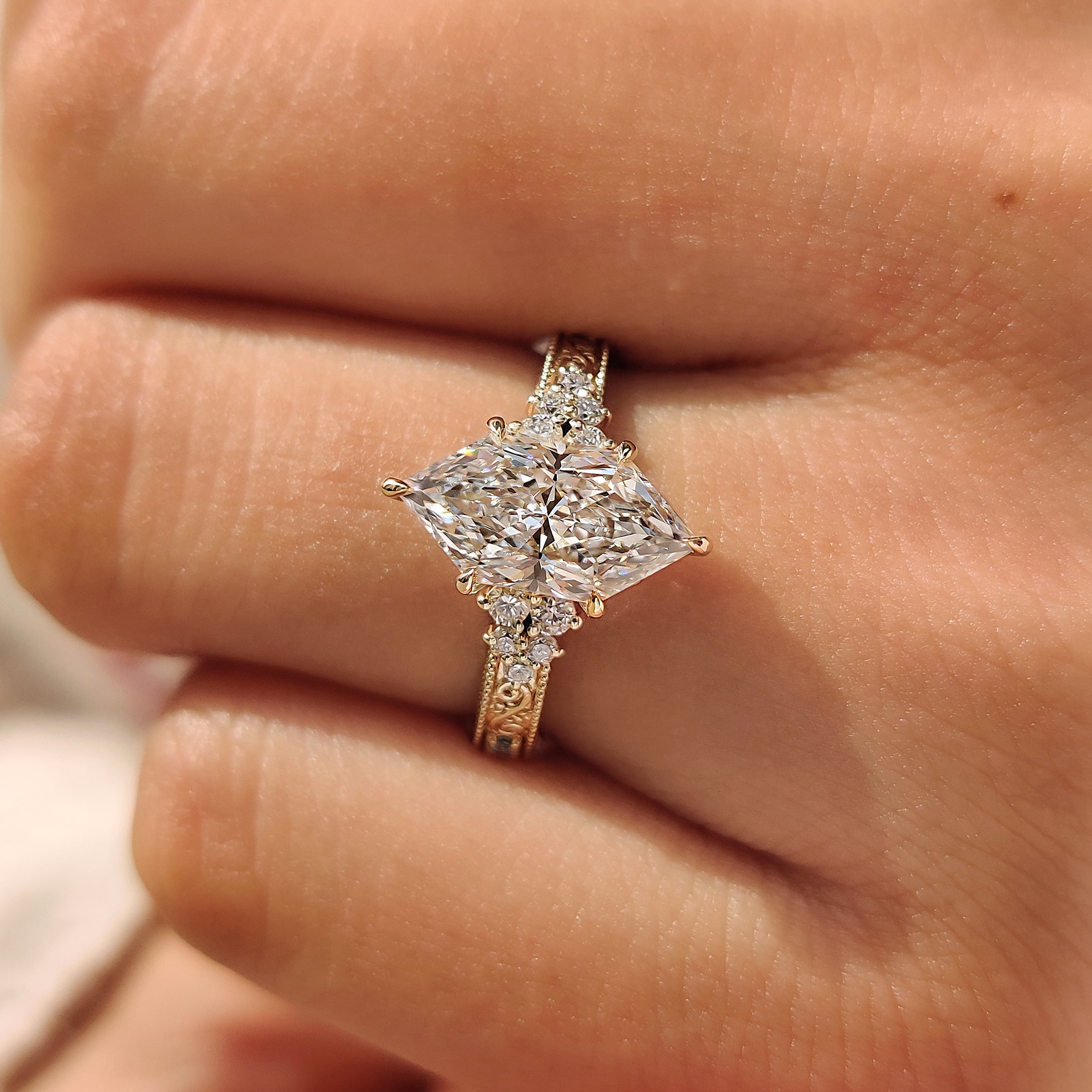 Lab grown Dutch marquise engagement ring
