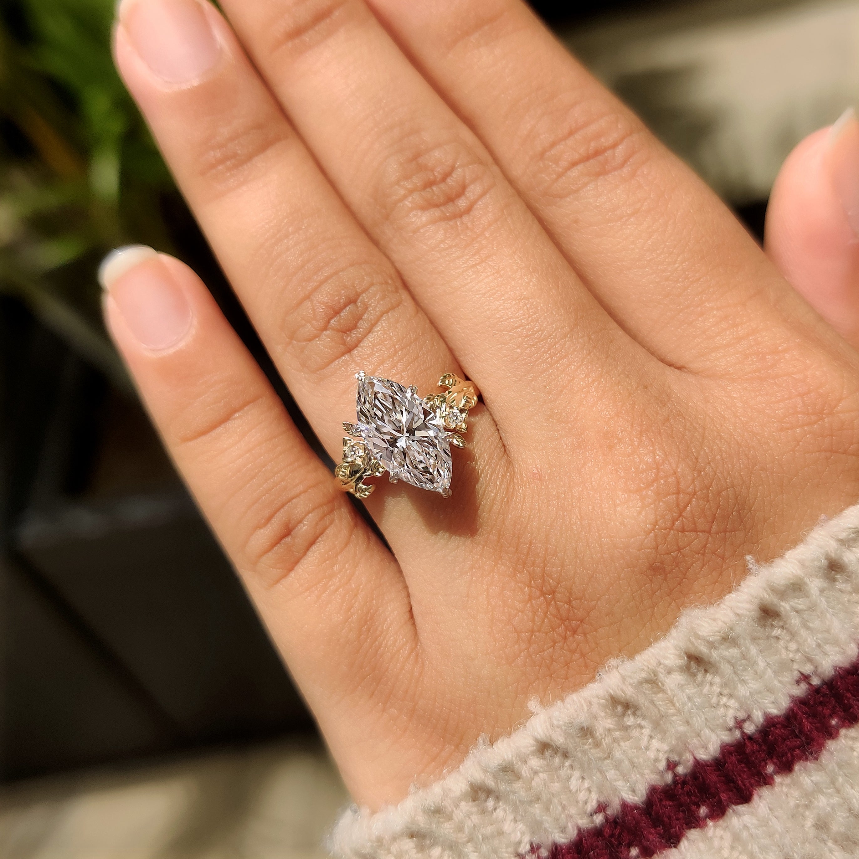 Floral details paired with nature inspired style
