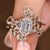 Hexagon diamond engagement ring with matching nature inspired wedding band
