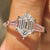 Three stone lab grown ring with hexagon center diamond

