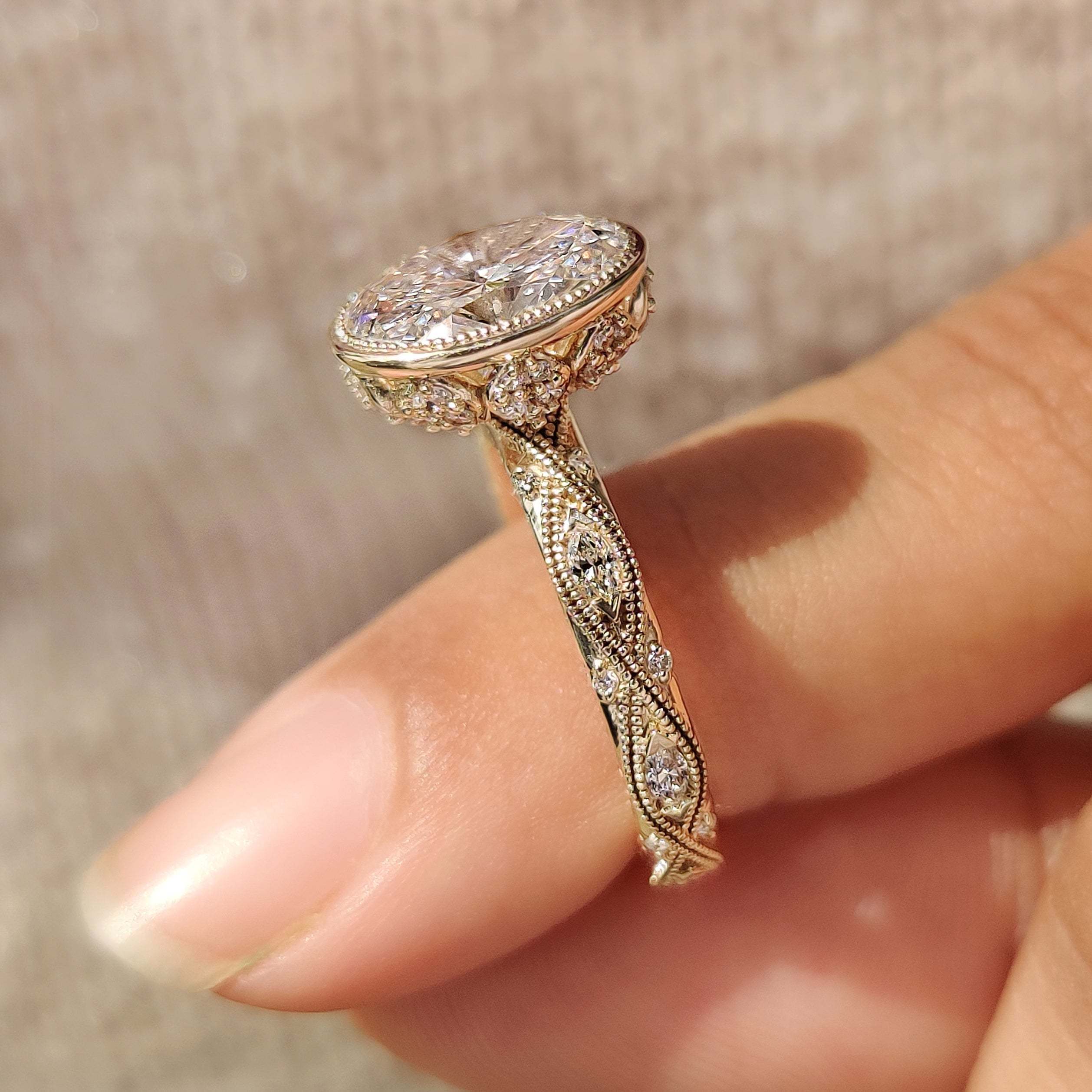 Handmade bezel ring with vintage-inspired style

