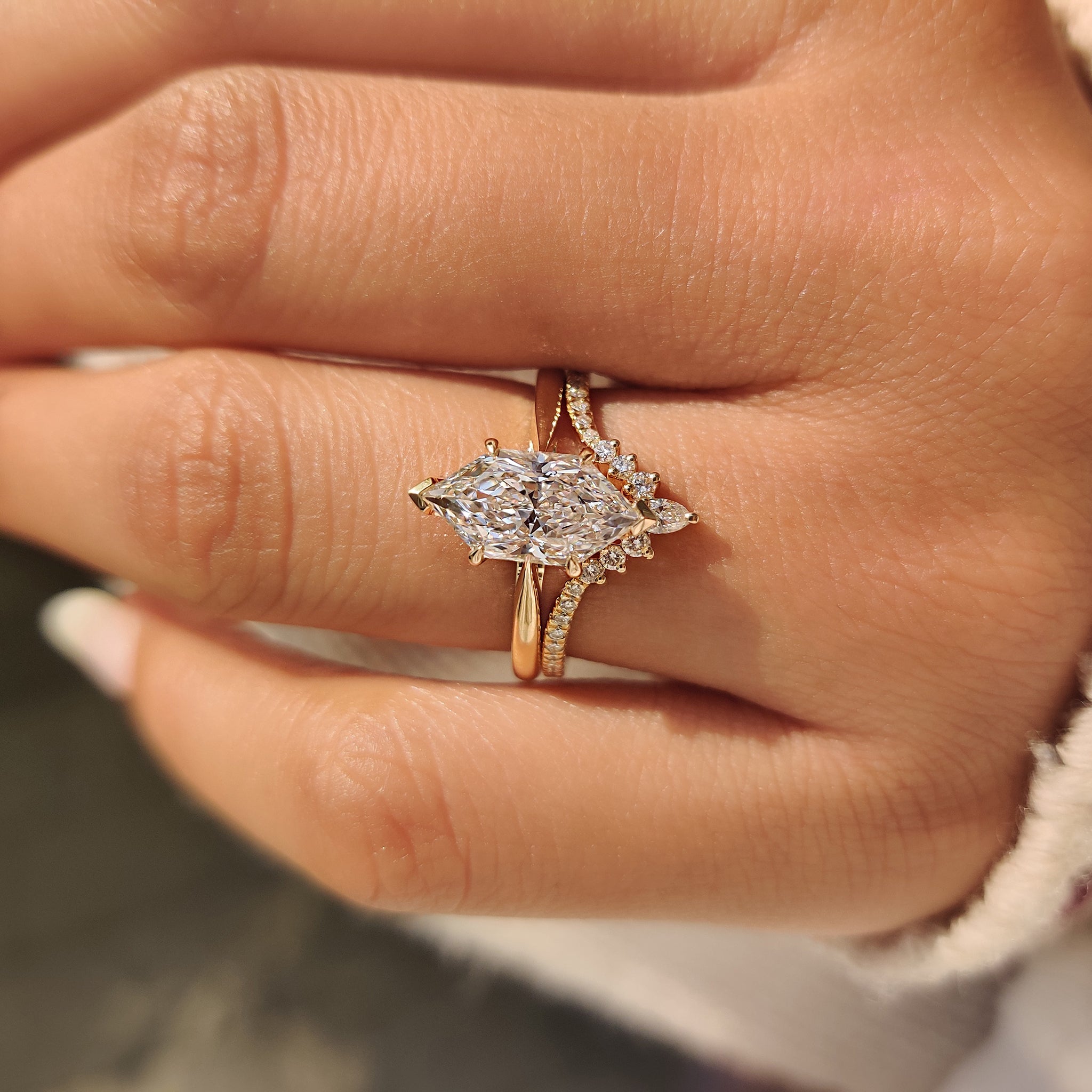 Carat Diamonds solitaire ring with wedding band set
