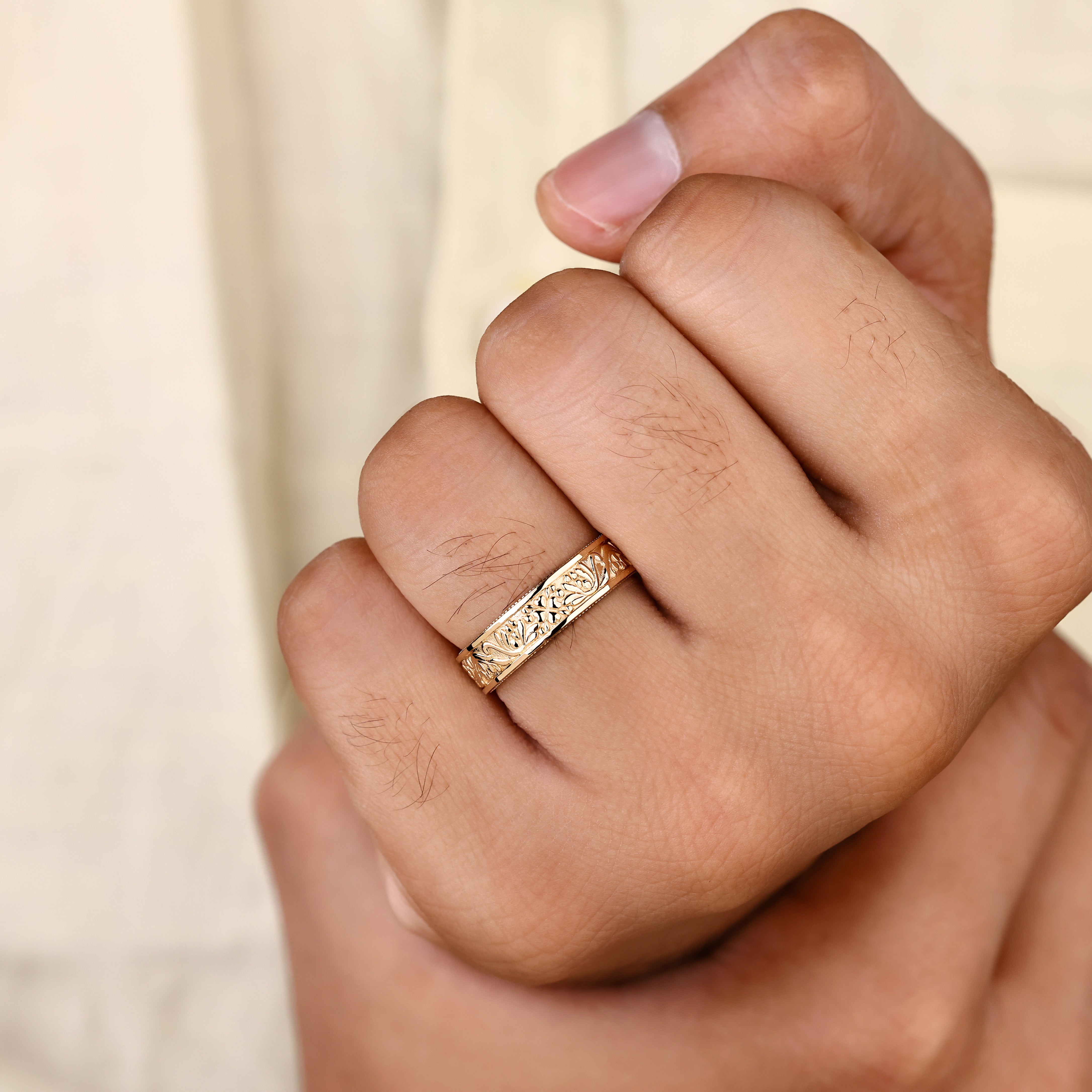Vintage men's band featuring art deco inspired detailing
