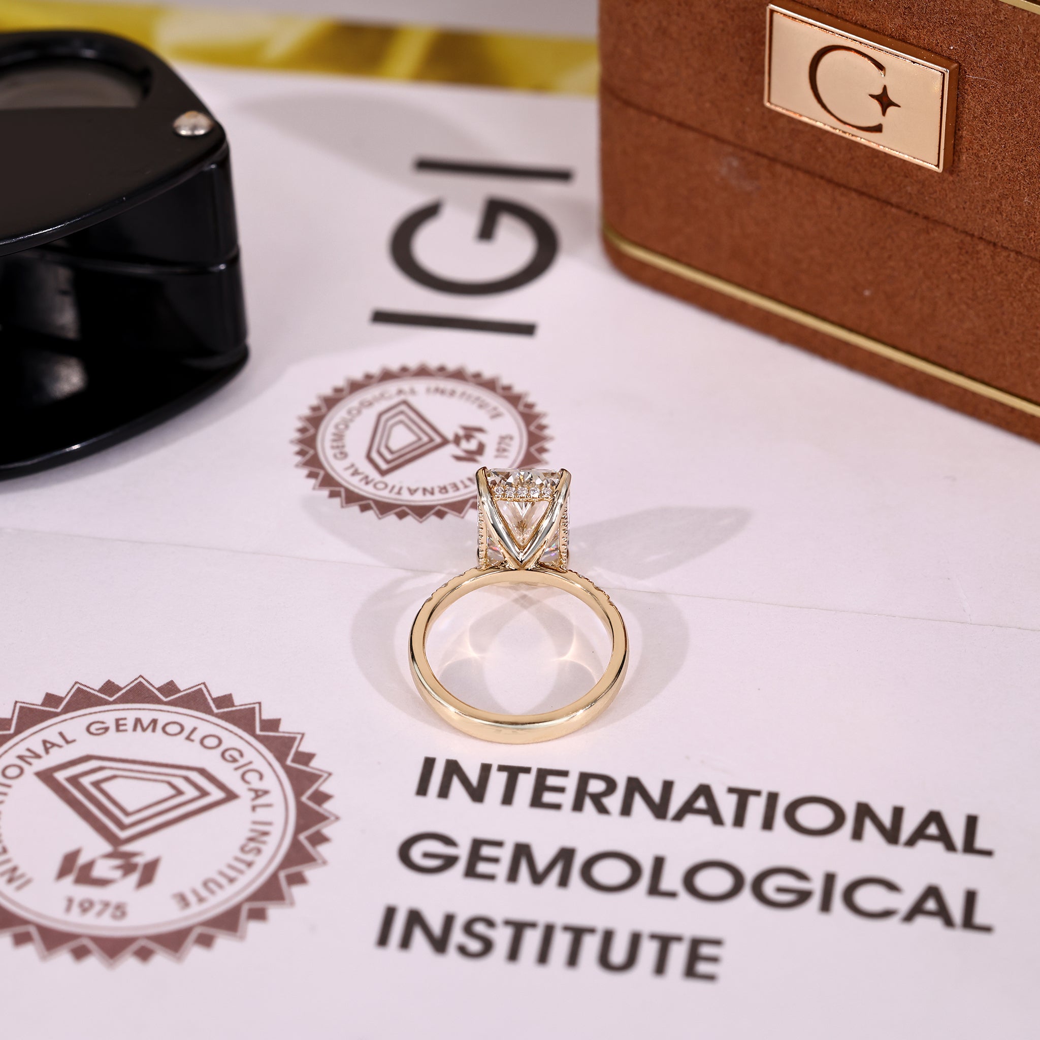IGI certified 5 carat radiant lab diamond ring
