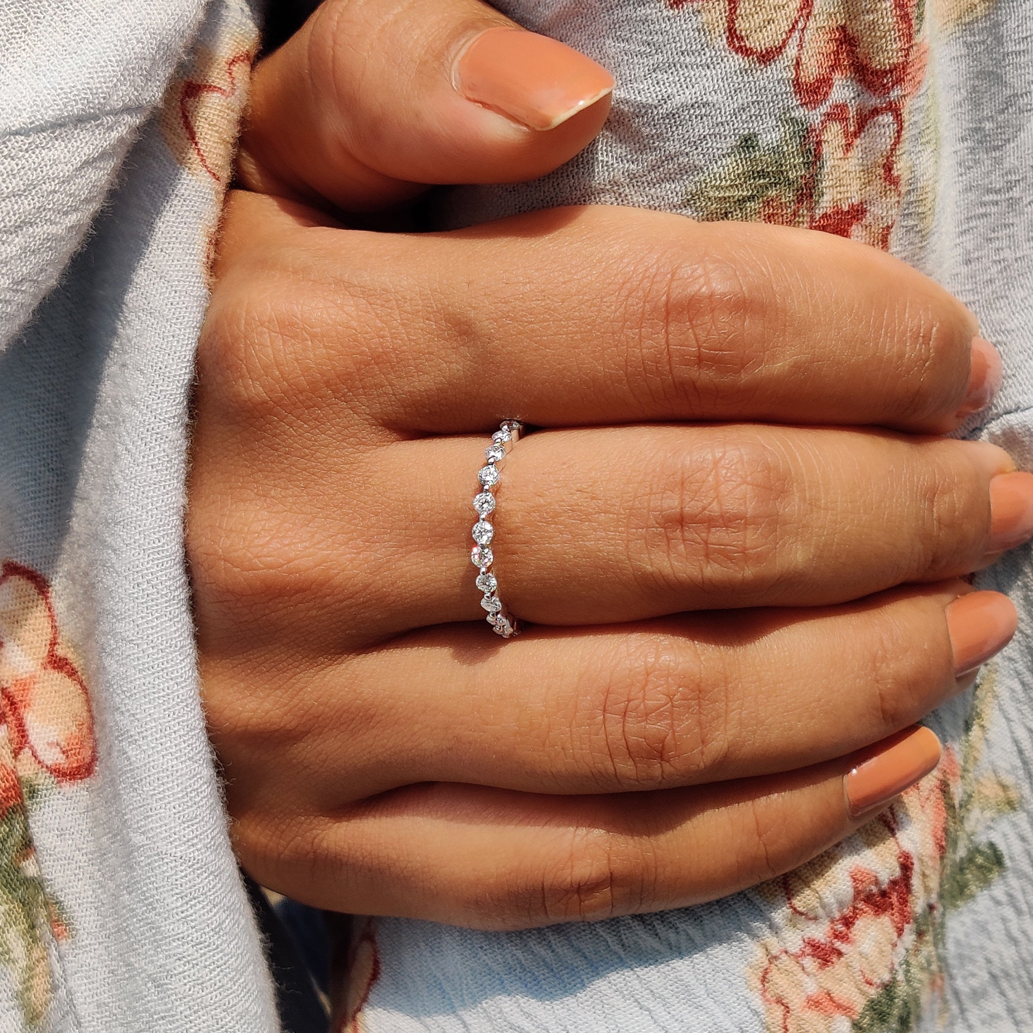 Floating Bubble Eternity Wedding Band1