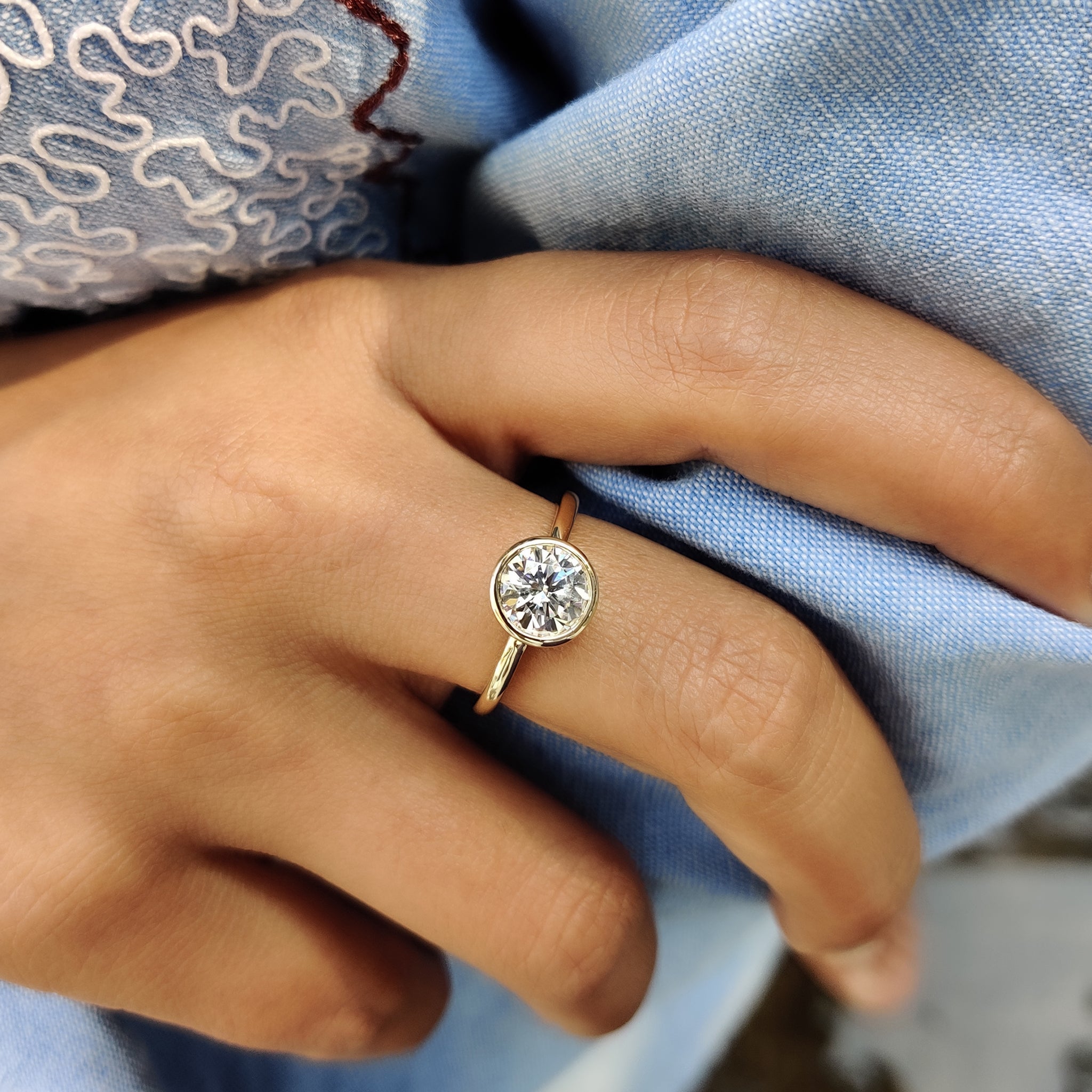 Round Moissanite Ring for exceptional sparkle.