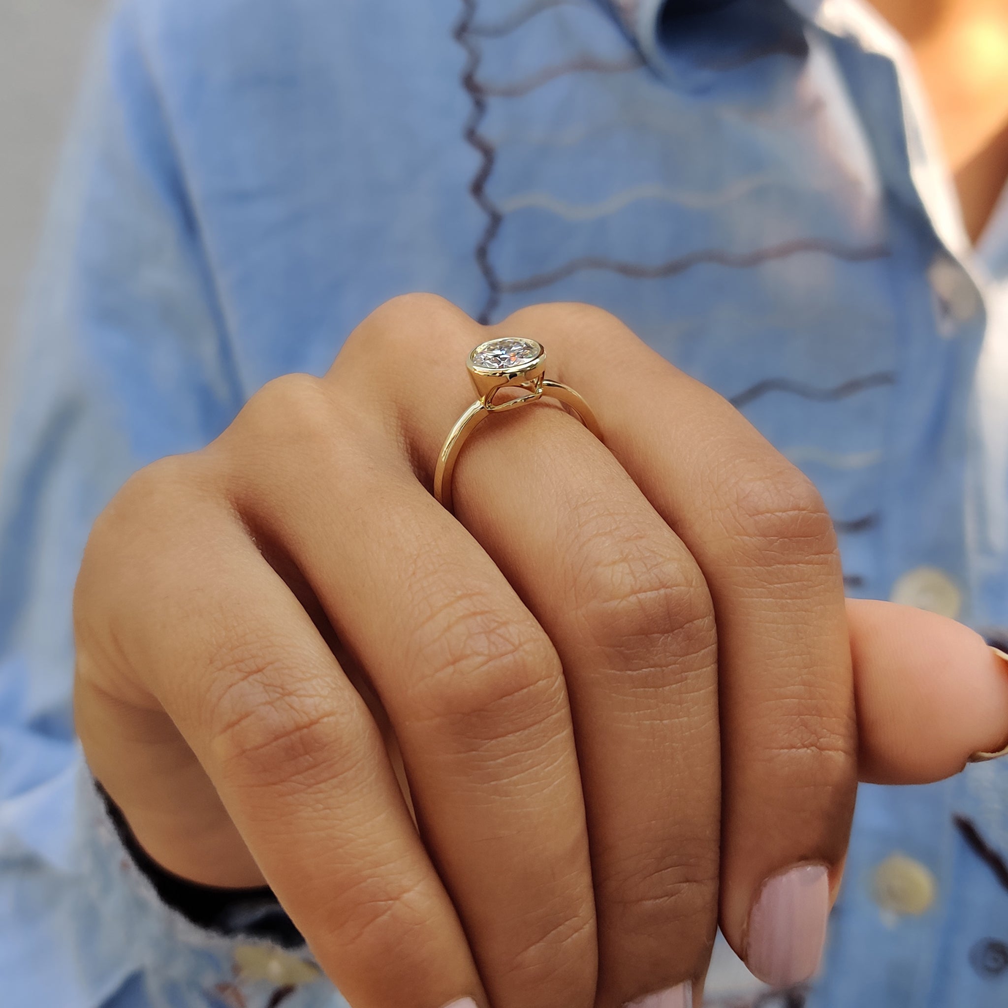 Solitaire Engagement Ring with a bold, single stone.