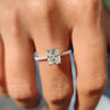 Cushion Cut Hidden Halo Engagement Ring In White Gold