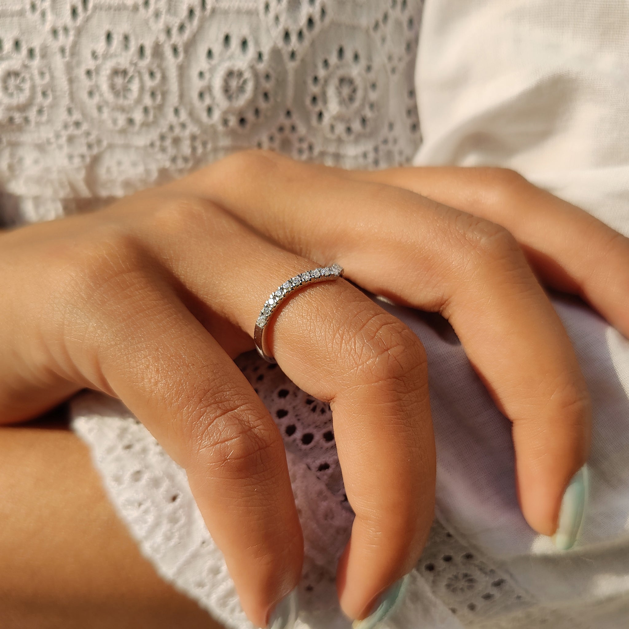 Elegant wedding band from carat diamonds collection.