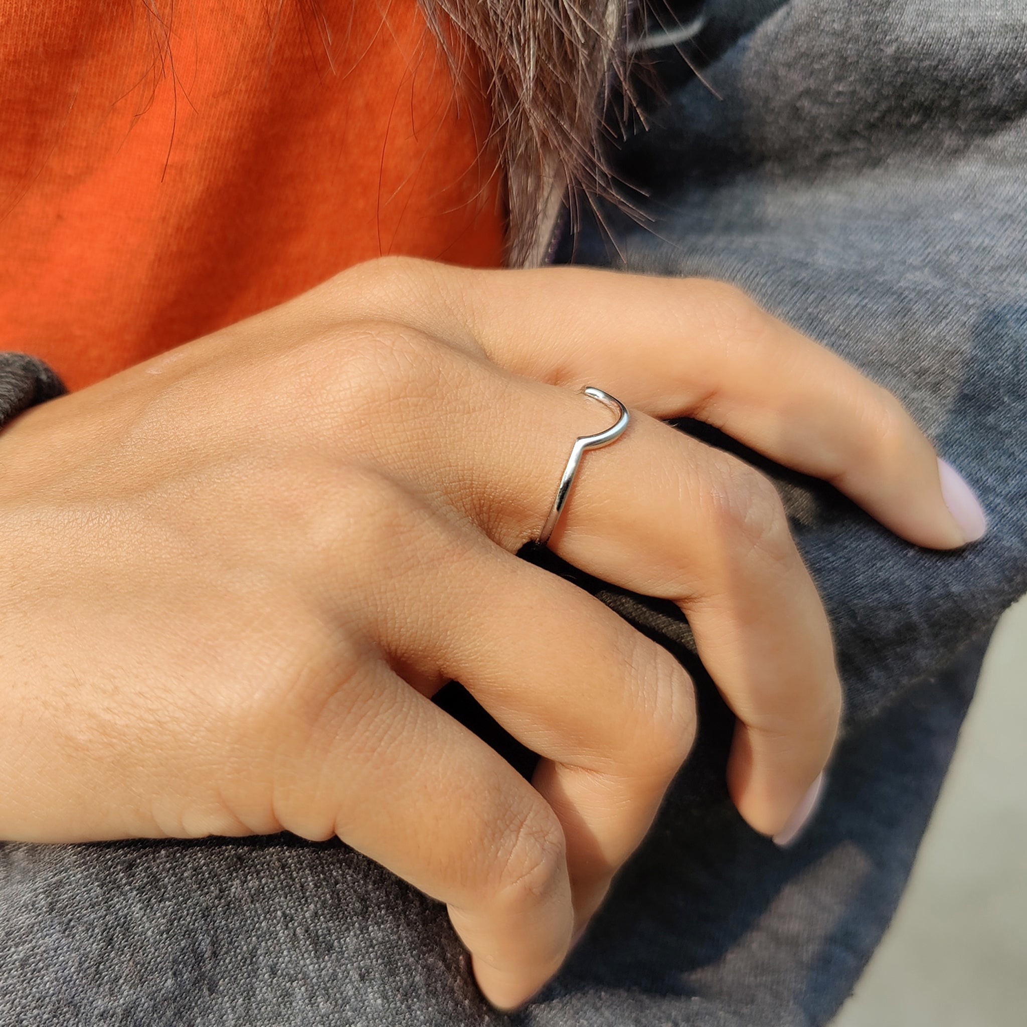 Handmade jewelry with white gold band for a minimalist look.