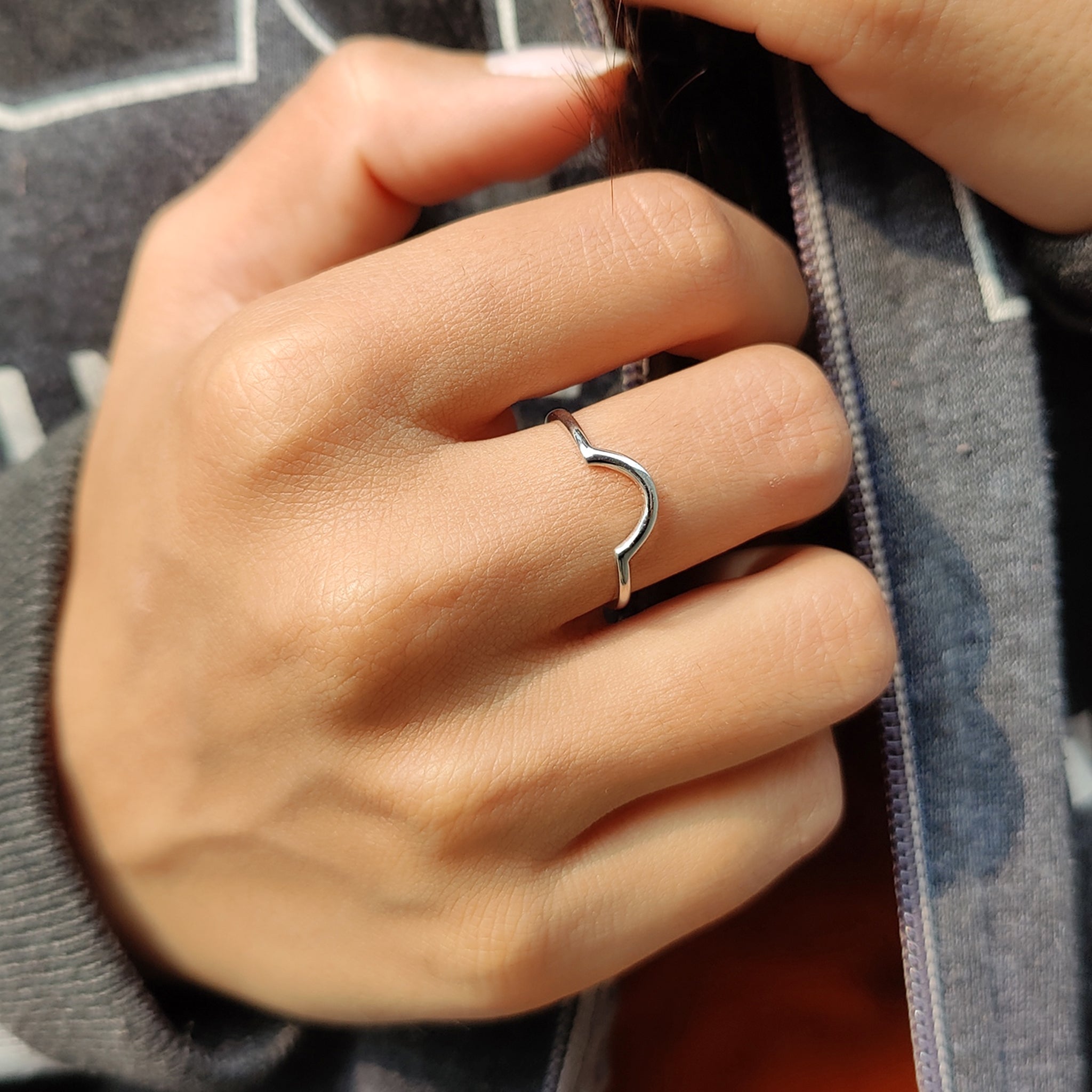 Custom wedding band combined with handmade band for a bespoke fit.
