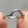 Carat Diamonds band featured alongside curved wedding band white gold.