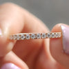 The 3/4 eternity band and round moissanite wedding band create a beautiful combination.