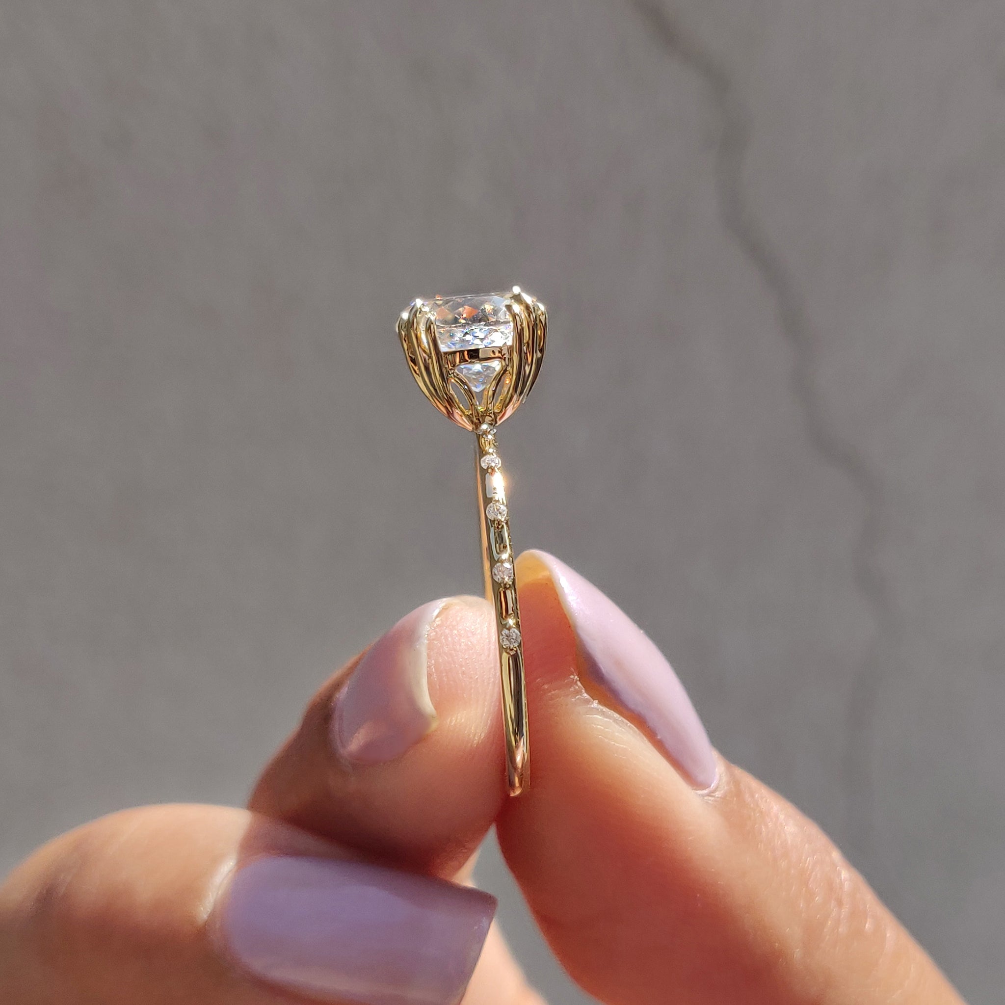 Vintage Antique Engagement Ring In White Gold