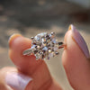 Solitaire engagement ring in white gold.