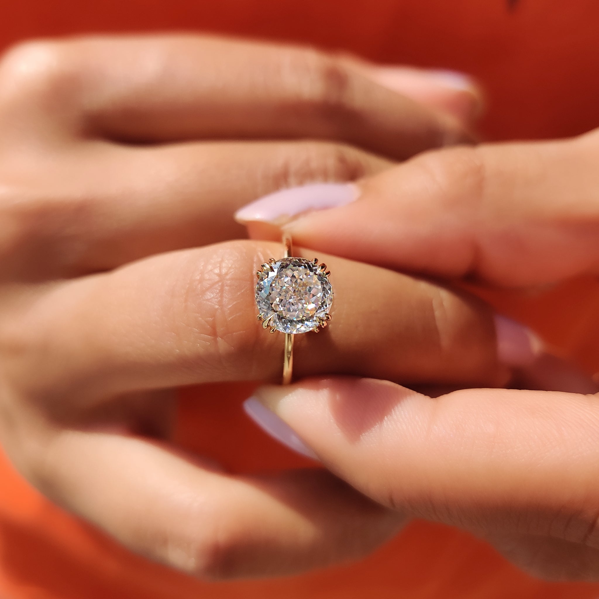 Custom engagement ring crafted with personal design and modern shape
