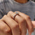 The hidden halo moissanite engagement ring adds hidden brilliance.
