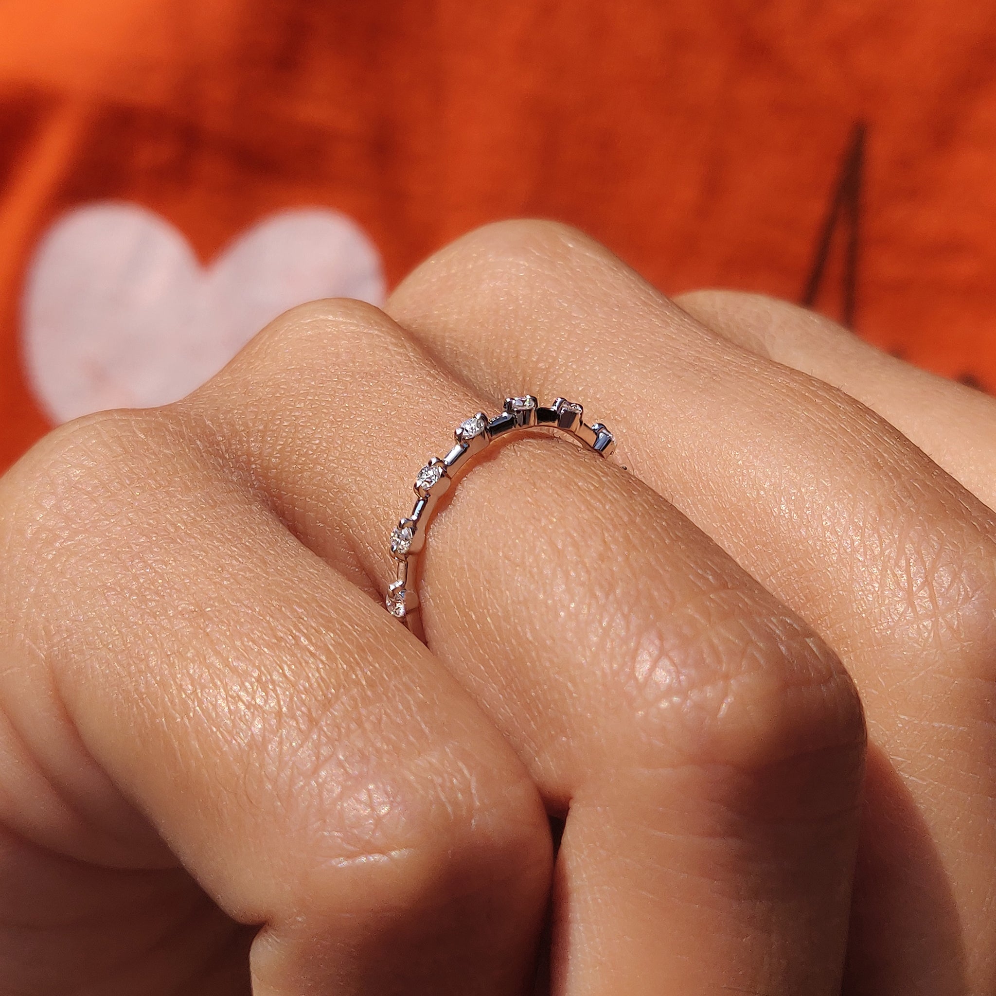 Matching wedding band for a coordinated set.