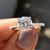 This hidden halo engagement ring features a sparkling hidden detail beneath the center stone.
