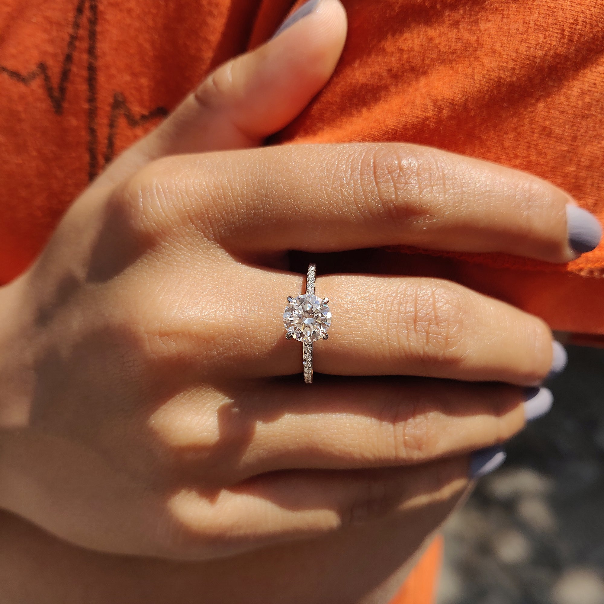A moissanite ring offers long-lasting brilliance with an eco-friendly touch.
