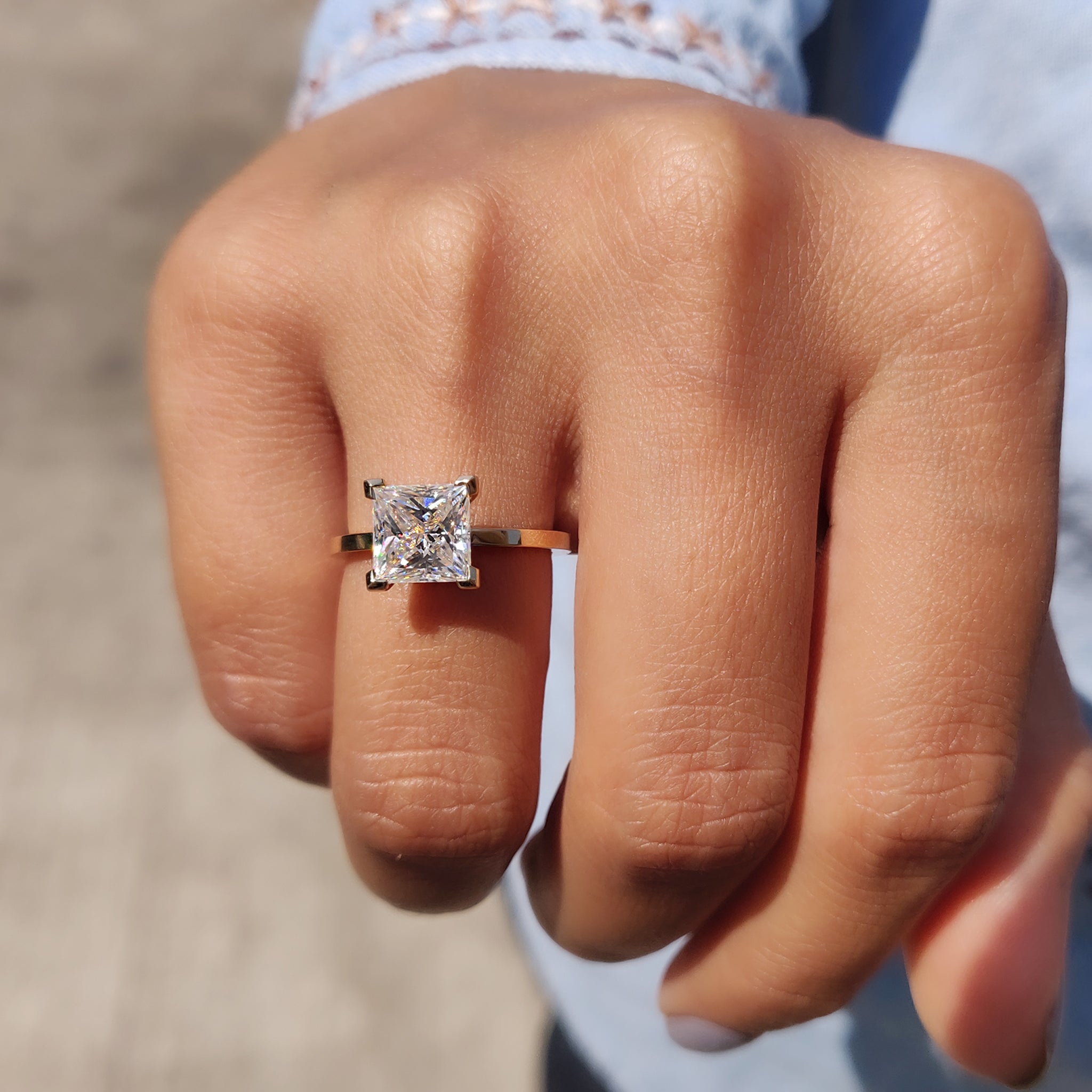 The solitaire ring set highlights the beauty of a single gemstone.
