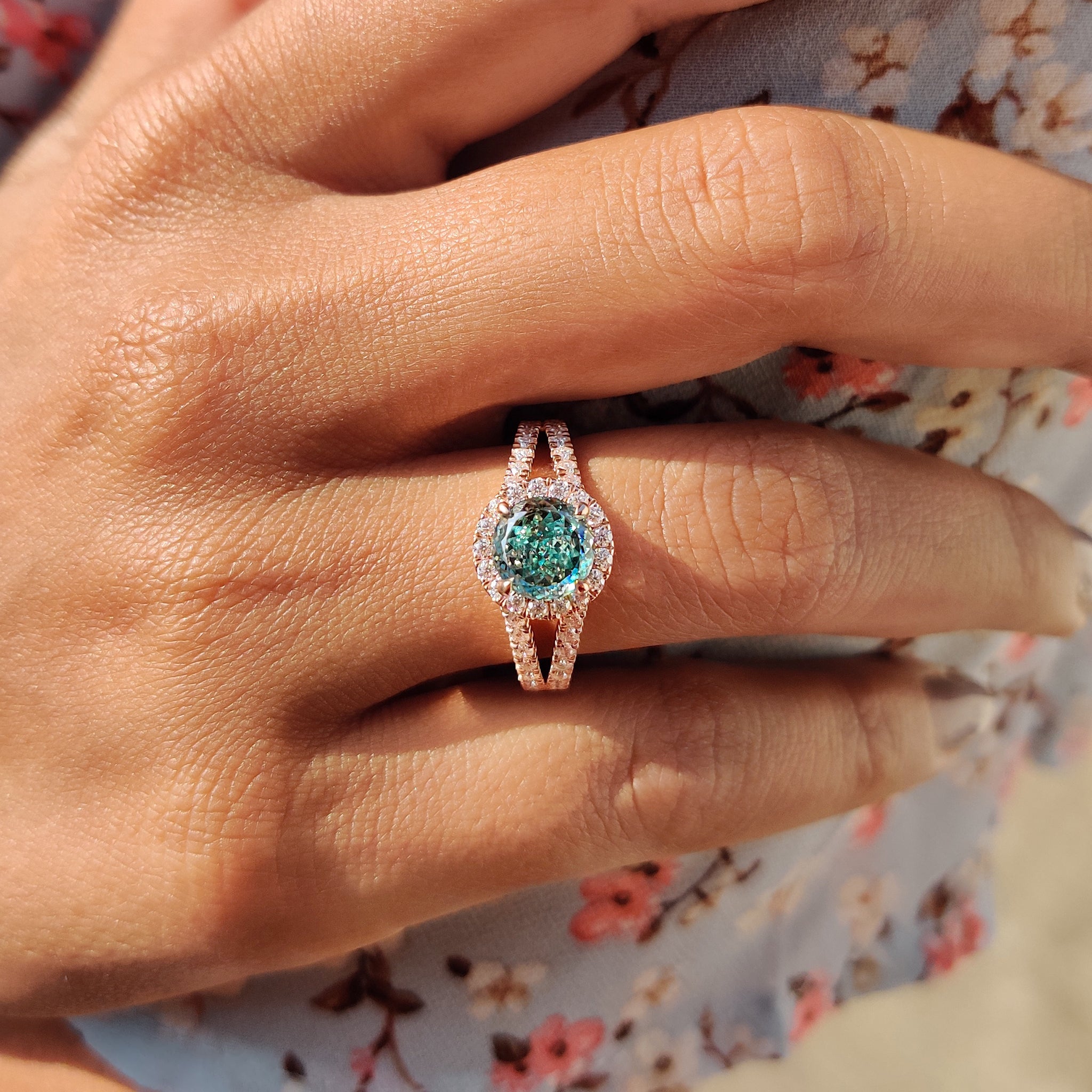 Moissanite Engagement Ring in a sleek setting.
