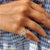 A trillion cut engagement ring offers sharp, modern angles for a bold look.
