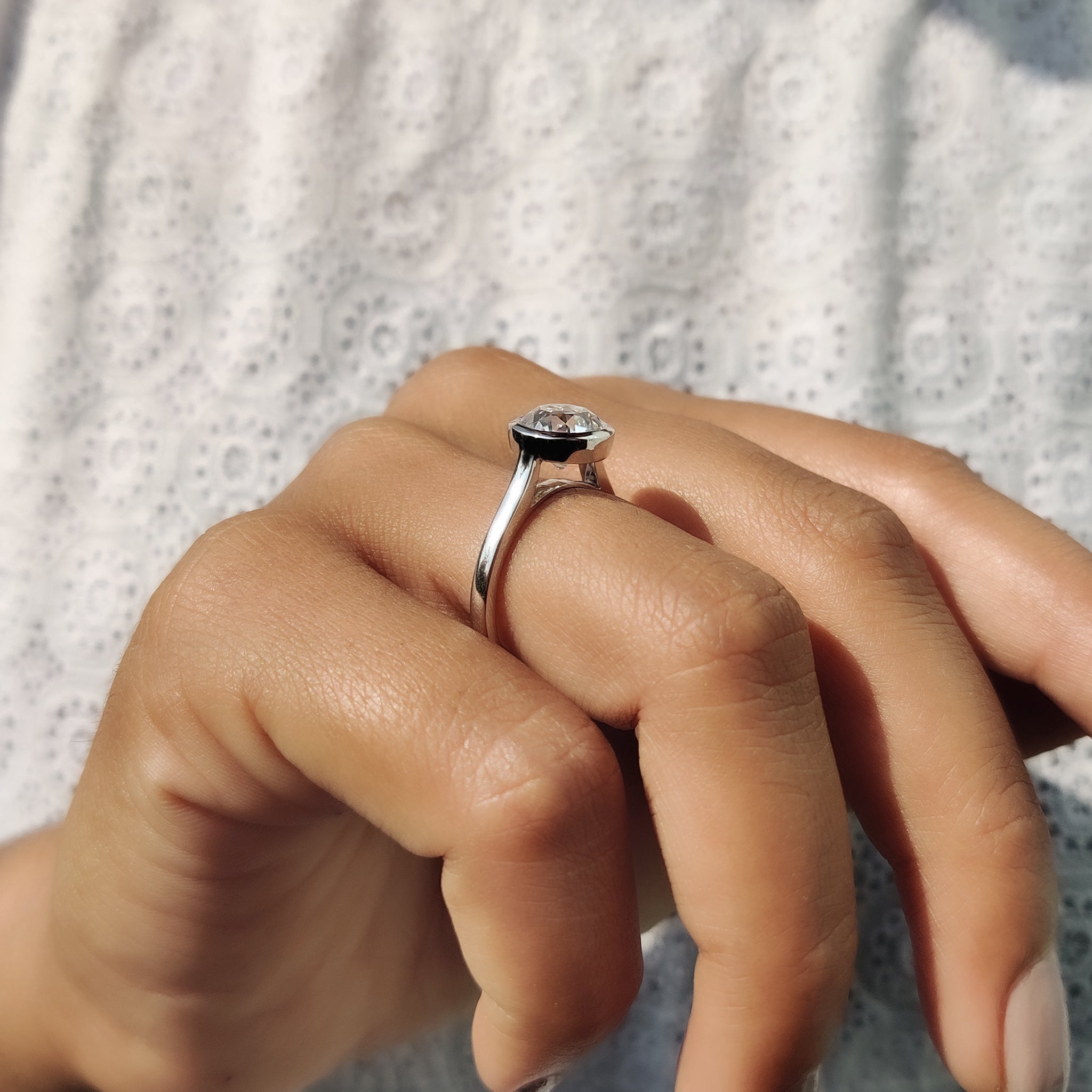 A round old European cut ring brings timeless elegance with classic appeal.
