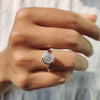 This bezel engagement ring features a sleek and modern design.

