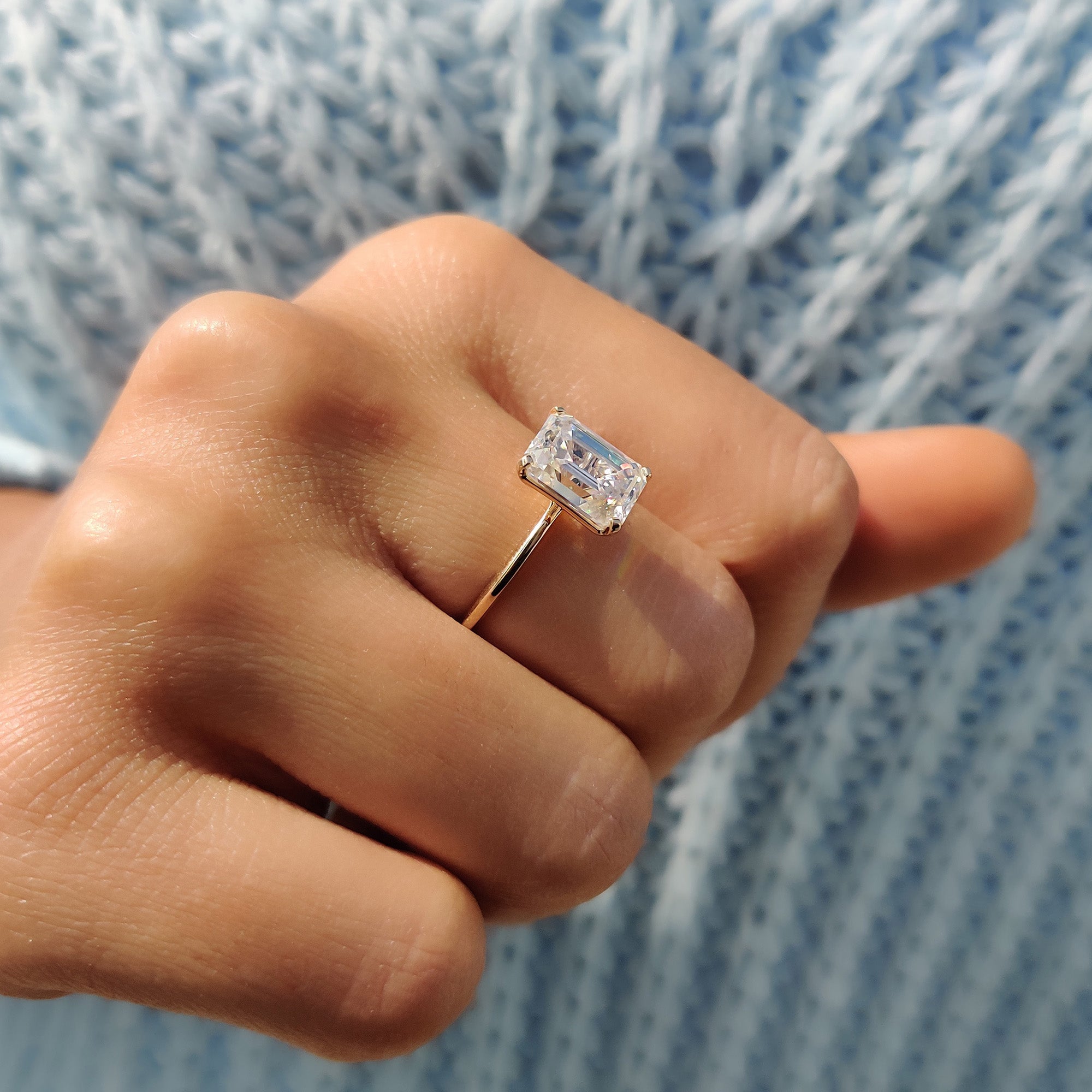 Handmade ring with classic solitaire setting.
