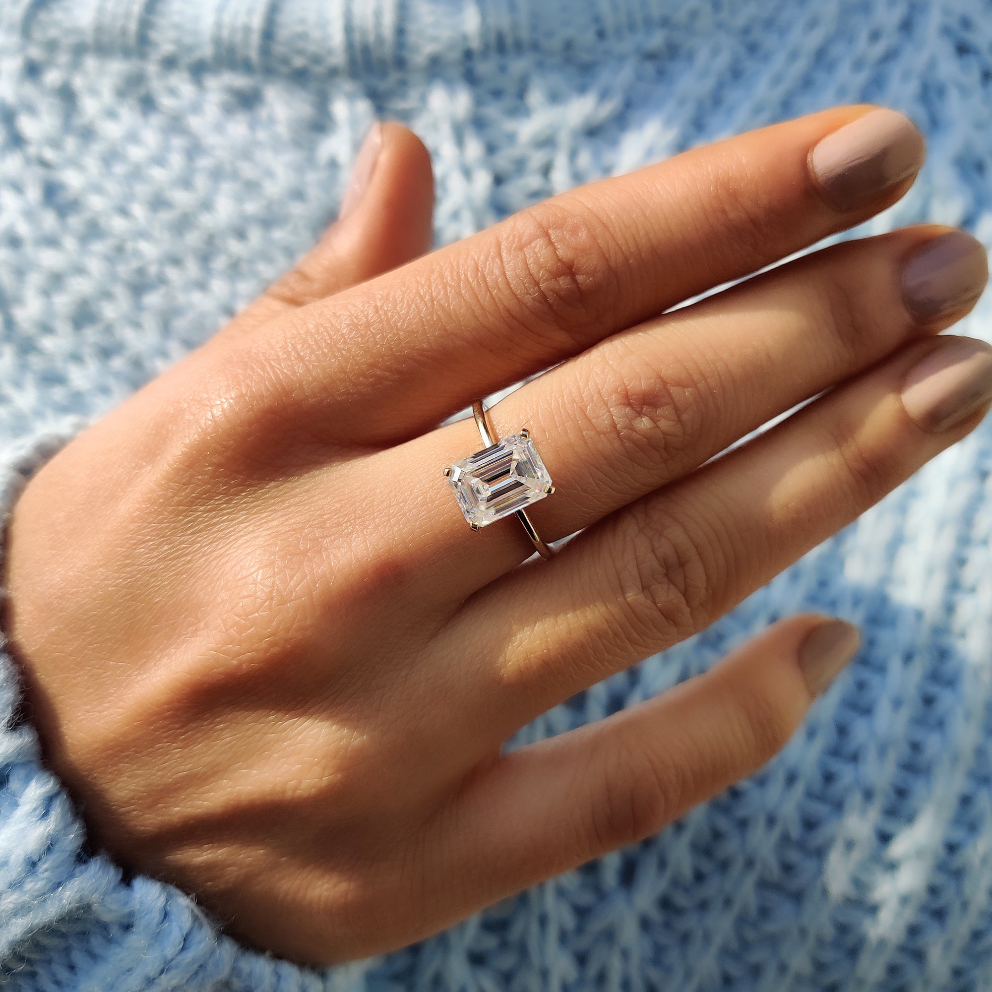 Handmade jewelry with emerald cut Ring.