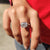 Oval engagement ring with a 4 prong setting.