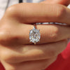 Oval engagement ring with a 4 prong setting.
