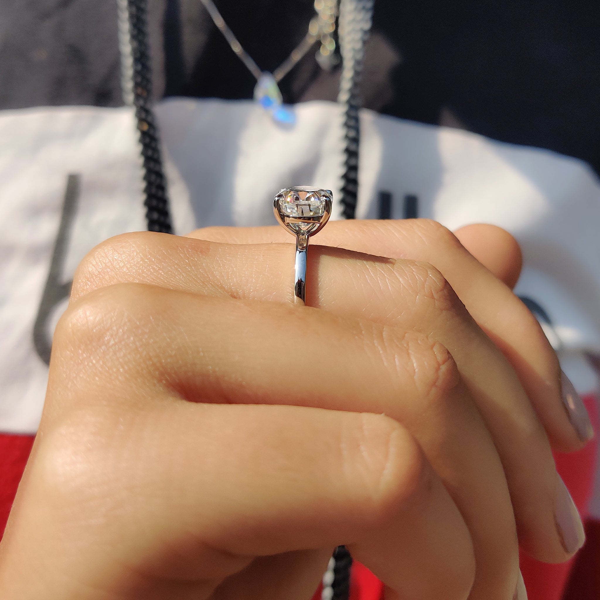 East West Oval Engagement Ring