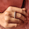 Three Row Diamond Band With Round Cut