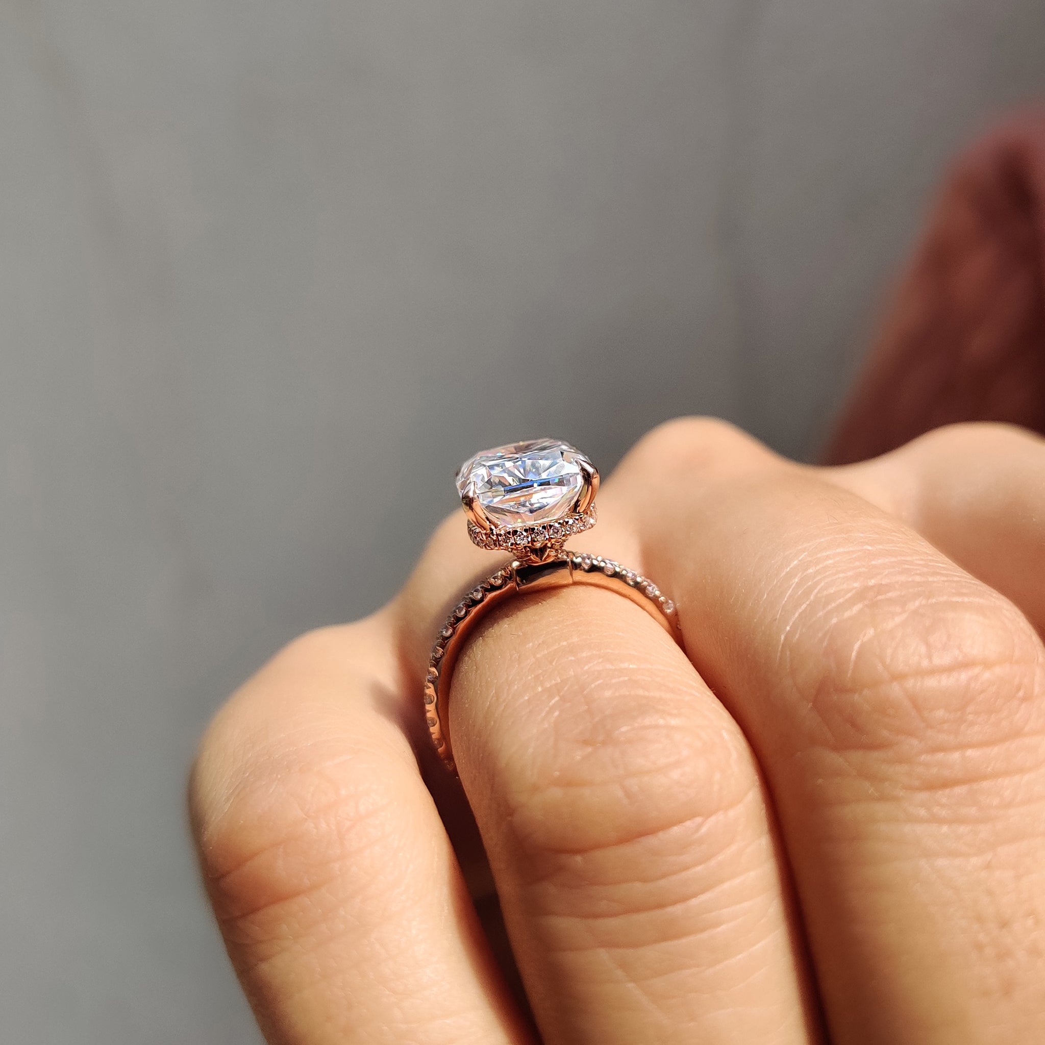 Unique engagement ring with a one-of-a-kind design.
