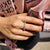 Yellow gold wedding band with a warm rich tone.