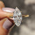 Marquise engagement ring with bold shape.