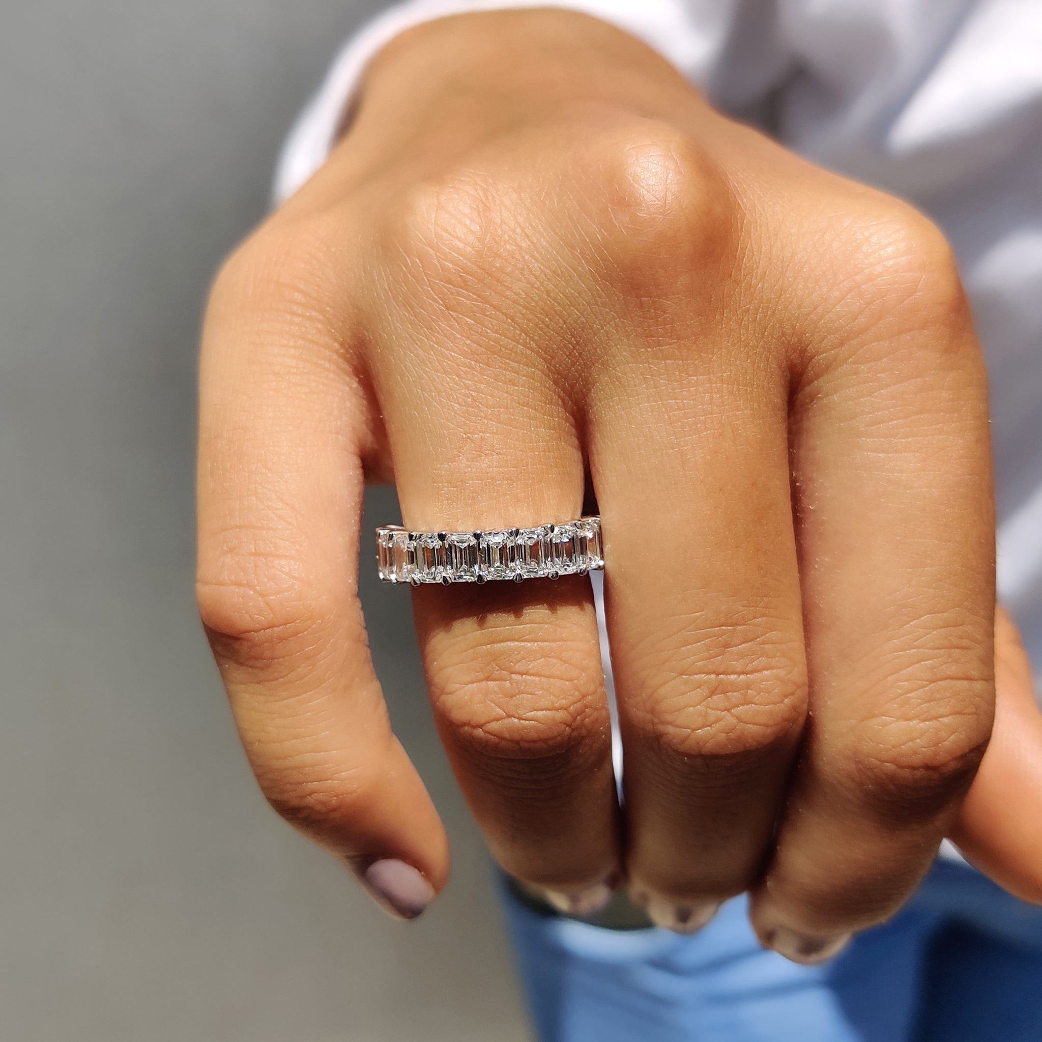 Emerald Cut Eternity Band
