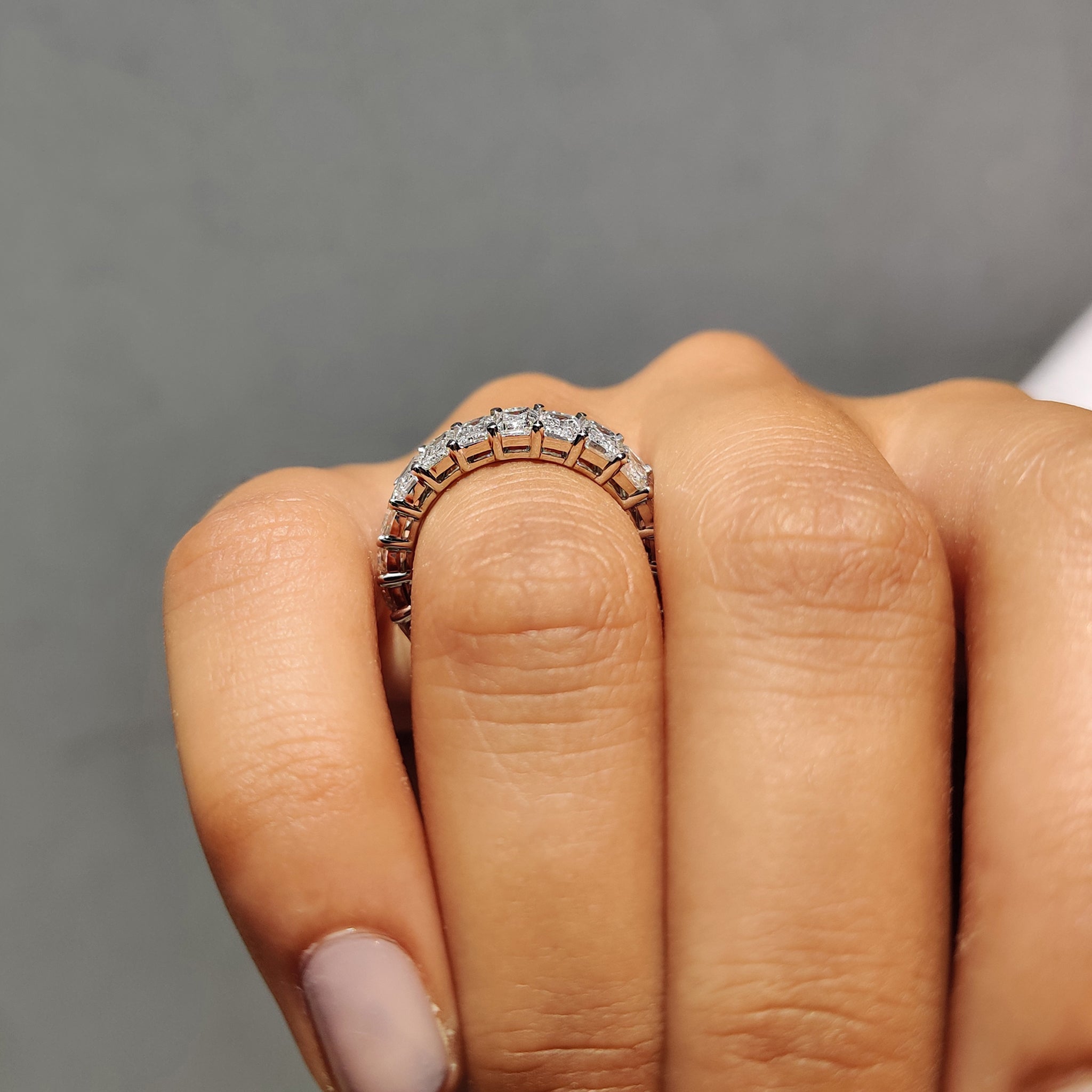Emerald Cut Eternity Band