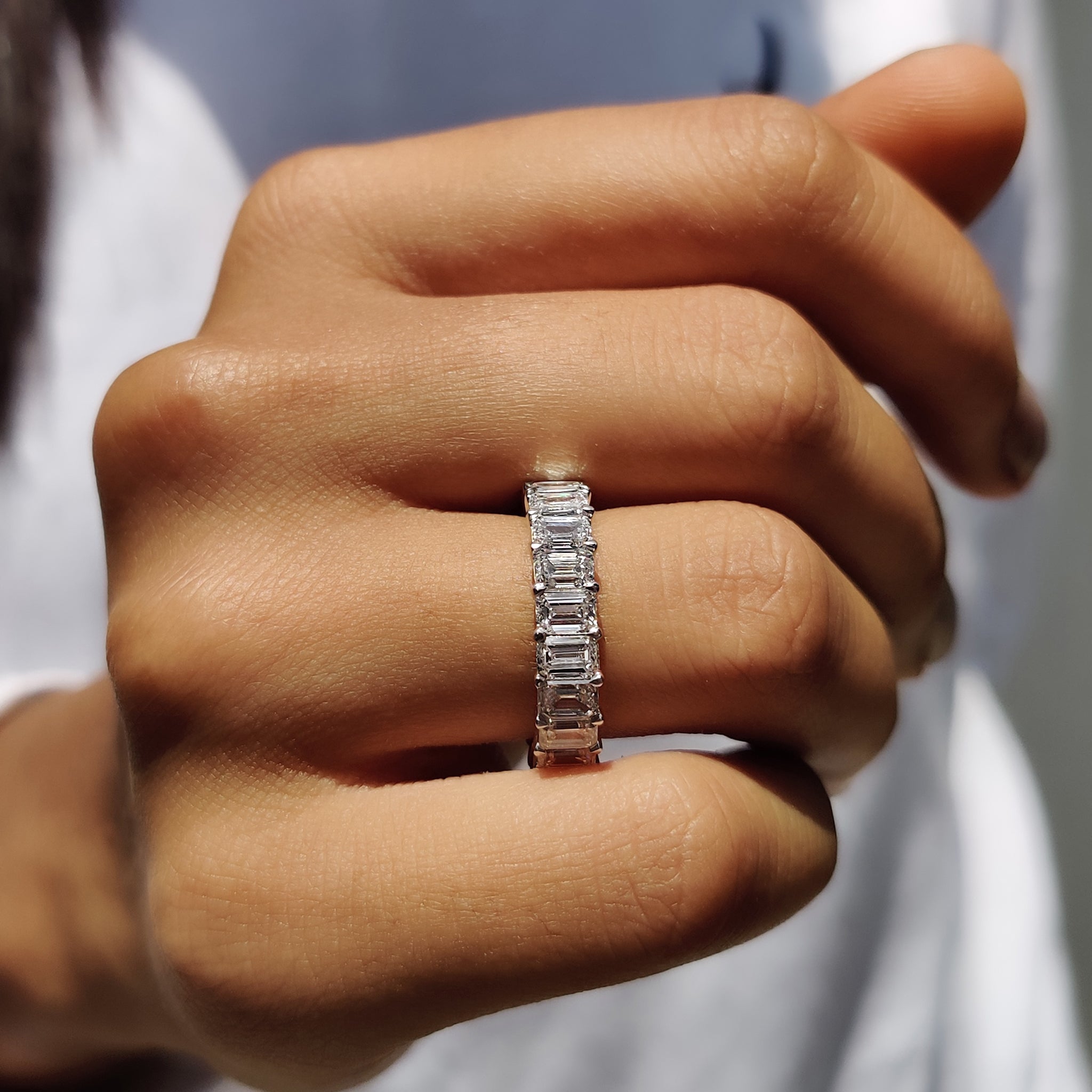 Emerald Cut Eternity Band