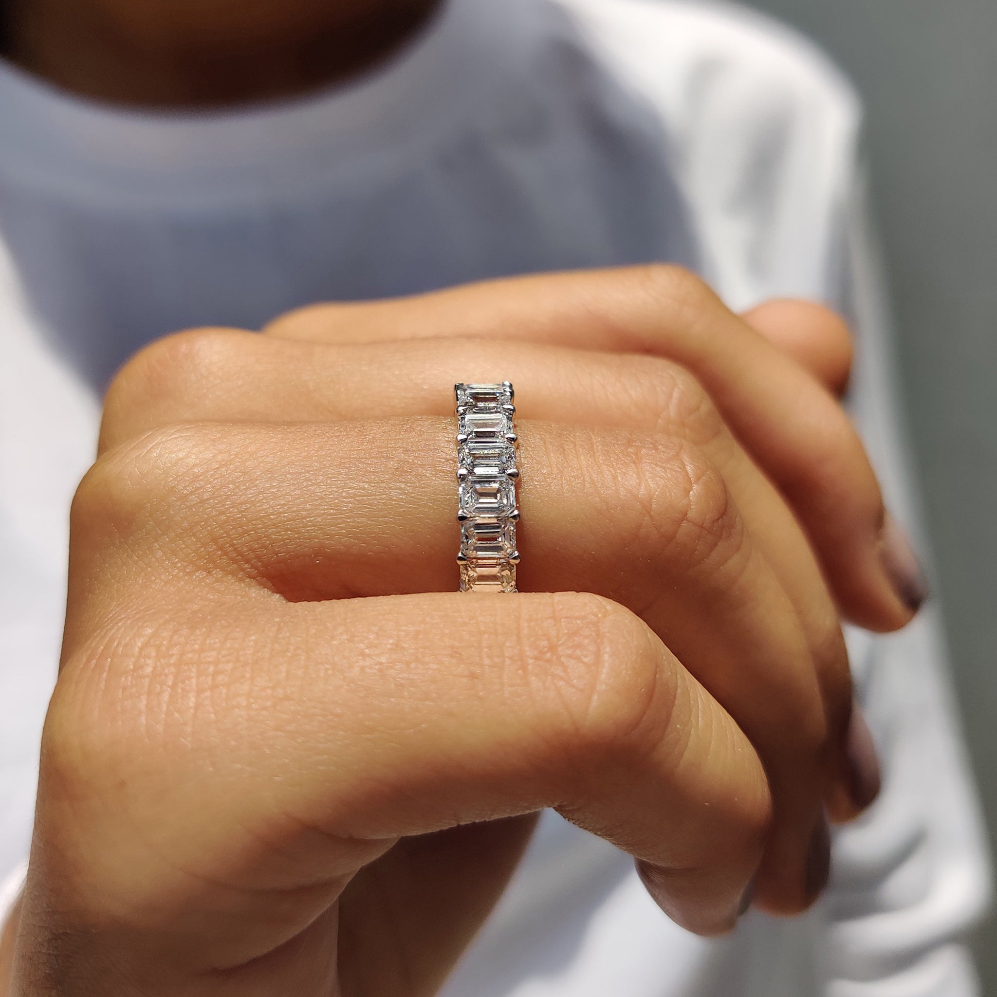 Emerald Wedding Band - Full Eternity